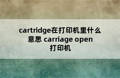 cartridge在打印机里什么意思 carriage open打印机